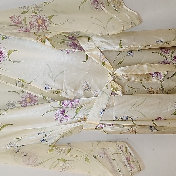 Vtg Oscar De La Renta Pink Label Floral Robe w/Belt & Nightgown M - Picture 6 of 16